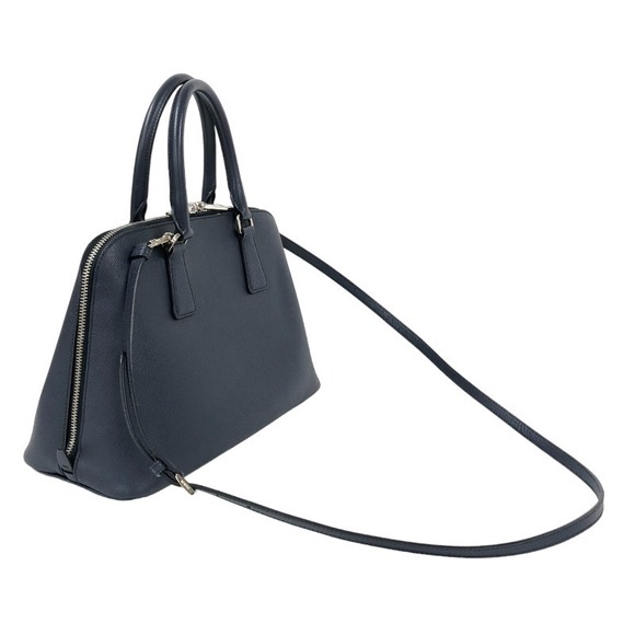 Prada 2way Handbag Leather Navy - Picture 3 of 10